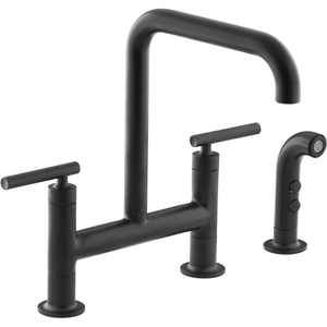 K7548-4-BL Purist Two-Handle Kitchen Faucet - Matte Black