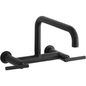 K7549-4-BL Purist Wall Mount Kitchen Faucet - Matte Black