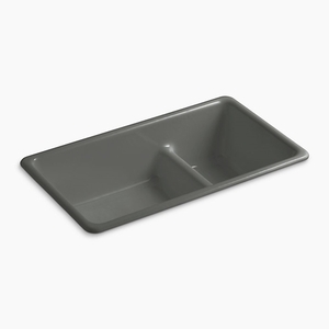 K6625-58 Iron/Tones White/Color Dual Mount Double Bowl Kitchen Sink - Thunder Grey K6625-58 Iron/Tones White/Color Dual Mount Double Bowl Kitchen Sink - Thunder Grey