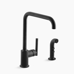 K7508-BL Purist Single Handle Kitchen Faucet - Matte Black