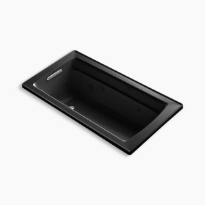 K1122-H-7 Archer 60'' x 32'' Whirlpool Bath - Black