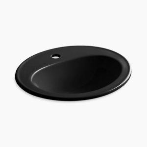 K2196-1-7 Pennington Self Rimming Bathroom Sink - Black