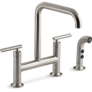 K7548-4-VS Purist Two-Handle Kitchen Faucet - Vibrant Stainless