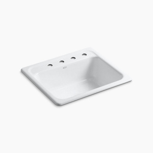K5964-4-0 Mayfield White/Color Single Bowl Kitchen Sink - White K5964-4-0 Mayfield White/Color Single Bowl Kitchen Sink - White