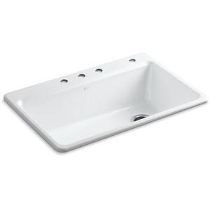 K5871-4A2-0 Riverby White/Color Single Bowl Kitchen Sink - White