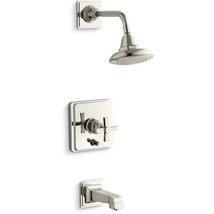 KT13133-3A-SN Pinstripe Pure Tub & Shower Faucet Trim Trim Kit - Vibrant Polished Nickel