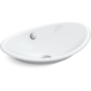 K5403-W-0 Iron Plains Vessel Style Bathroom Sink - White