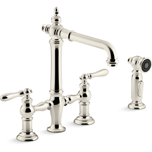 K76519-4-SN Artifacts Two-Handle Kitchen Faucet - Vibrant Polished Nickel