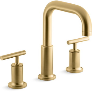 KT14428-4-2MB Purist Tub Faucet Trim Trim Kit - Vibrant Brushed Moderne Brass