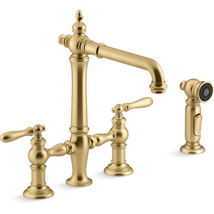 K76519-4-2MB Artifacts Two-Handle Kitchen Faucet - Vibrant Brushed Moderne Brass