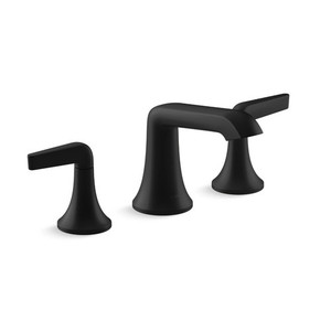 K22020-4-BL Tempered 8'' Widespread Bathroom Faucet - Matte Black