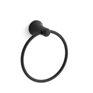 K21955-BL Tempered Towel Ring Bathroom Accessory - Matte Black