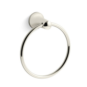 K21955-SN Tempered Towel Ring Bathroom Accessory - Vibrant Polished Nickel