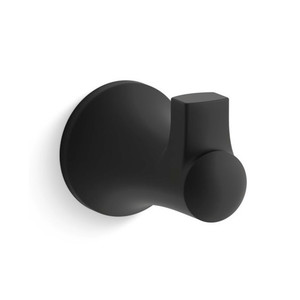 K21956-BL Tempered Robe Hook Bathroom Accessory - Matte Black