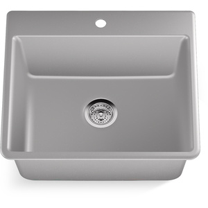 K28003-1-CM4 Kennon White/Color Dual Mount Single Bowl Kitchen Sink - Matte Grey K28003-1-CM4 Kennon White/Color Dual Mount Single Bowl Kitchen Sink - Matte Grey