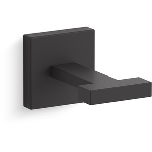 K23290-BL Square Robe Hook Bathroom Accessory - Matte Black