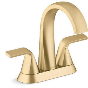 KR30578-4D-2MB Cursiva 4'' Centerset Bathroom Faucet - Vibrant Brushed Moderne Brass