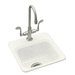 Kohler K6579-1-0 White Self-Rimming Cast Iron Bar Sink