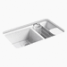 Kohler K8669-5UA3-0 White Undermount Double Bowl Kitchen Sink