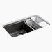 Kohler K8669-5UA3-7 Black Undermount Double Bowl Kitchen Sink