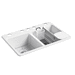 Kohler K8679-5UA3-0 White Undermount Double Bowl Kitchen Sink