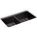 Kohler K8679-5UA1-7 Black Black Undermount Double Bowl Kitchen Sink