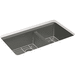 Kohler K8669-5UA1-58 Thunder Grey Undermount Double Bowl Kitchen Sink