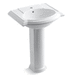 Kohler K2286-1-0 White Pedestal Bathroom Sink