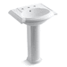 Kohler K2286-8-0 White Pedestal Bathroom Sink