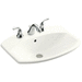 Kohler K2351-8-0 White Self Rimming Bathroom Sink