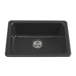  Iron/Tones White/Color Single Bowl Kitchen Sink - Black