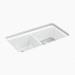 Kohler K8199-CM6 Matte White Undermount Double Bowl Kitchen Sink