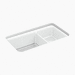 Kohler K8204-CM6 Matte White Undermount Double Bowl Kitchen Sink