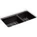 Kohler K8669-5UA1-7 Black Black Undermount Double Bowl Kitchen Sink