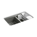 Kohler K8679-5UA3-58 Thunder Grey Undermount Double Bowl Kitchen Sink