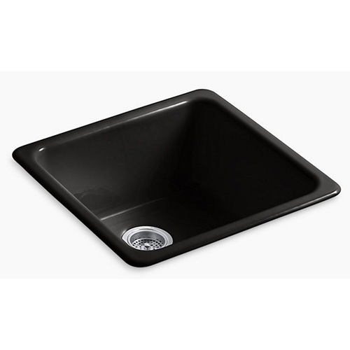 K6587-7 Iron/Tones White/Color Dual Mount Single Bowl Kitchen Sink - Black K6587-7 Iron/Tones White/Color Dual Mount Single Bowl Kitchen Sink - Black