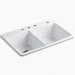 Kohler K5846-4-0 White Double Bowl Kitchen Sink