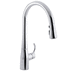 Kohler K596-CP Polished Chrome Pull-Out Spray Kitchen Faucet