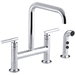 Kohler K7548-4-CP Polished Chrome Two Handle Kitchen Faucet