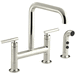 Kohler K7548-4-SN Vibrant Polished Nickel Two Handle Kitchen Faucet