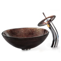  Illusion Vessel Style Bathroom Sink - Copper Illusion / Chrome