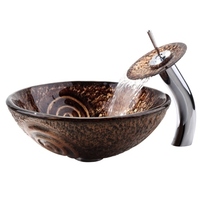  Luna Vessel Style Bathroom Sink - Luna Glass / Chrome