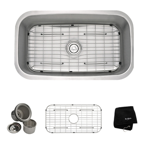 KKBU14 Stainless Steel Undermount - Single Bowl Kitchen Sink - Stainless Steel KKBU14 Stainless Steel Undermount - Single Bowl Kitchen Sink - Stainless Steel
