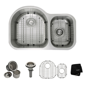 KKBU21 Stainless Steel Undermount - Double Bowl Kitchen Sink - Stainless Steel