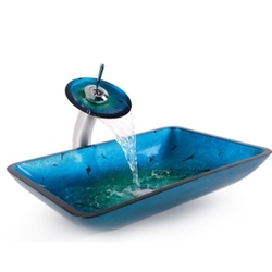 KCGVR204RE10SN Irruption Vessel Style Bathroom Sink - Irruption Blue / Satin Nickel KCGVR204RE10SN Irruption Vessel Style Bathroom Sink - Irruption Blue / Satin Nickel