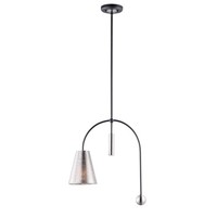  Filter Mini-Pendant Pendant Light - Black / Satin Nickel