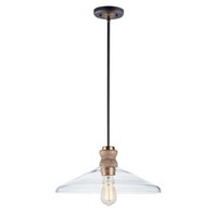  Nelson Down Light Pendant Light - Weathered Oak / Antique Brass