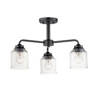  Acadia Semi Flush Mount Ceiling Light - Black