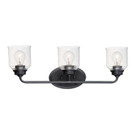  Acadia 3 Bulb Bathroom Lighting - Black