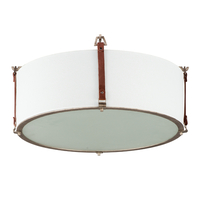  Sausalito Flush Mount Ceiling Light - Weathered Zinc / Brown Suede